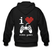 I love video games Gildan Heavy Blend Adult Zip Hoodie - black
