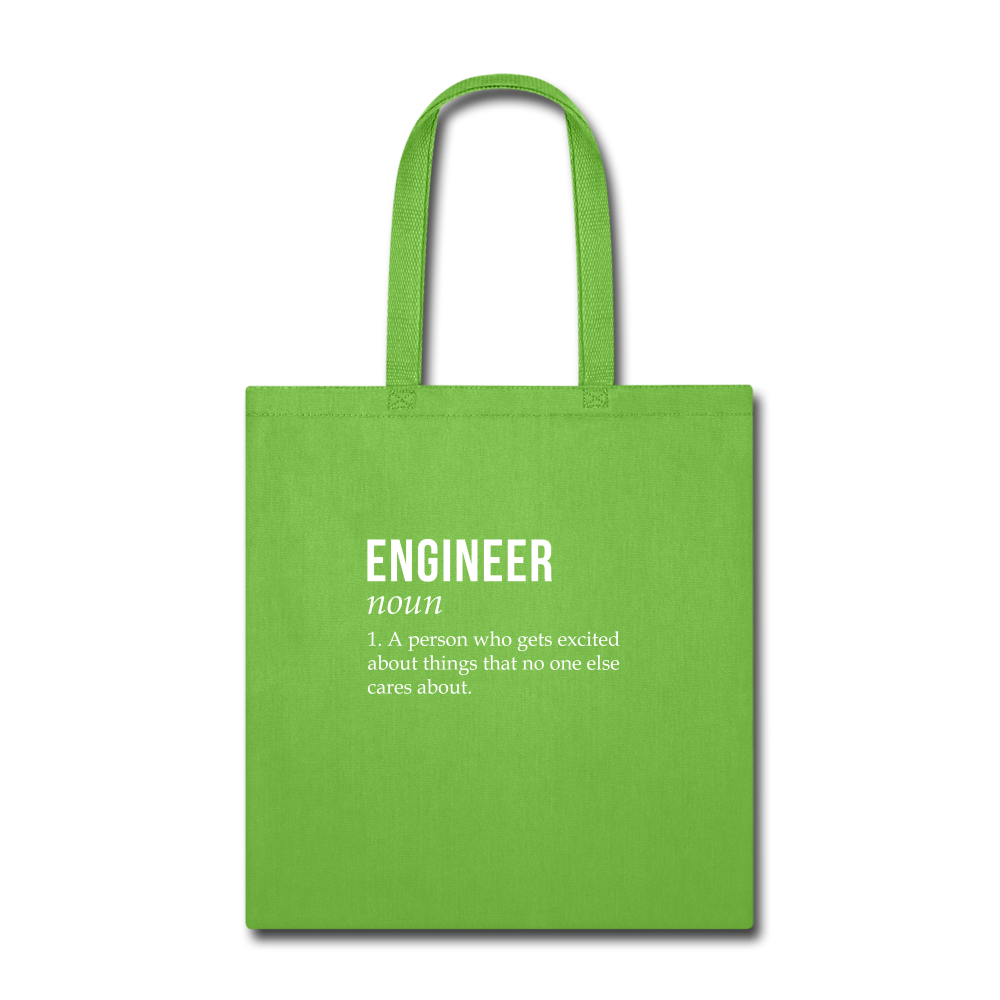 Engineer - noun Tote Bag - lime green