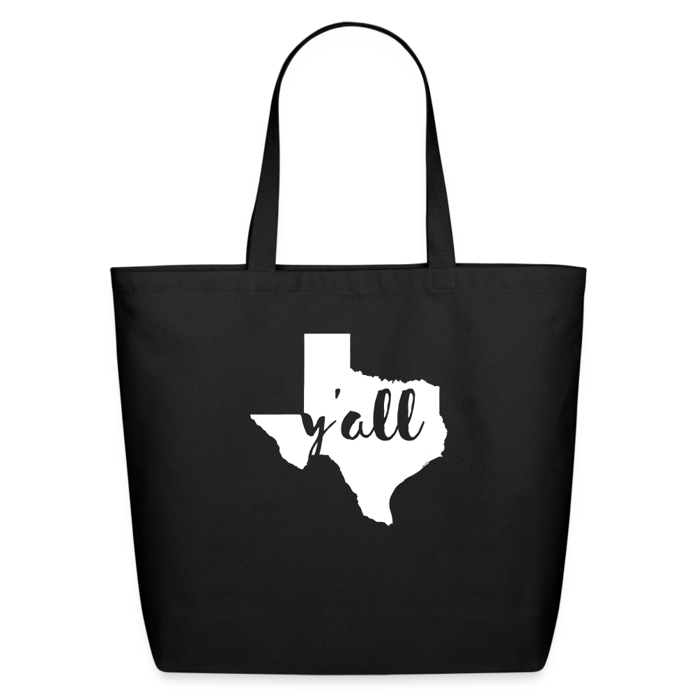 Texas Y'all Eco-Friendly Cotton Tote - black