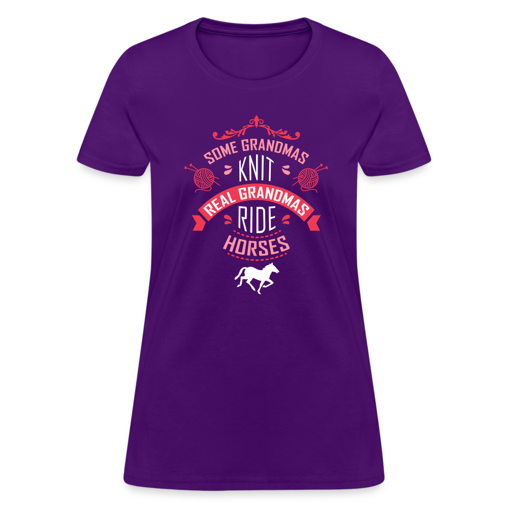 Some grandmas knit real grandmas ride horses Women's T-Shirt - purple