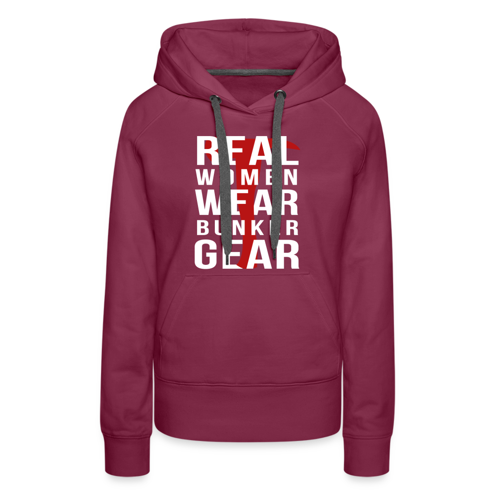 [SPOD] Firefighter Hoodie - Real Women wear Bunker Gear Women's Hoodie Gift - burgundy
