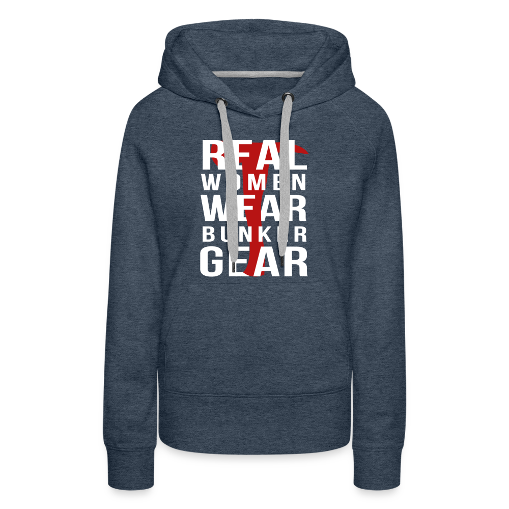 [SPOD] Firefighter Hoodie - Real Women wear Bunker Gear Women's Hoodie Gift - heather denim