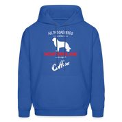 All this Dad needs is his Newfoundland and a cup of coffee Men's Hoodie - royal blue