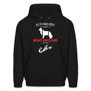 All this Dad needs is his Newfoundland and a cup of coffee Men's Hoodie - black