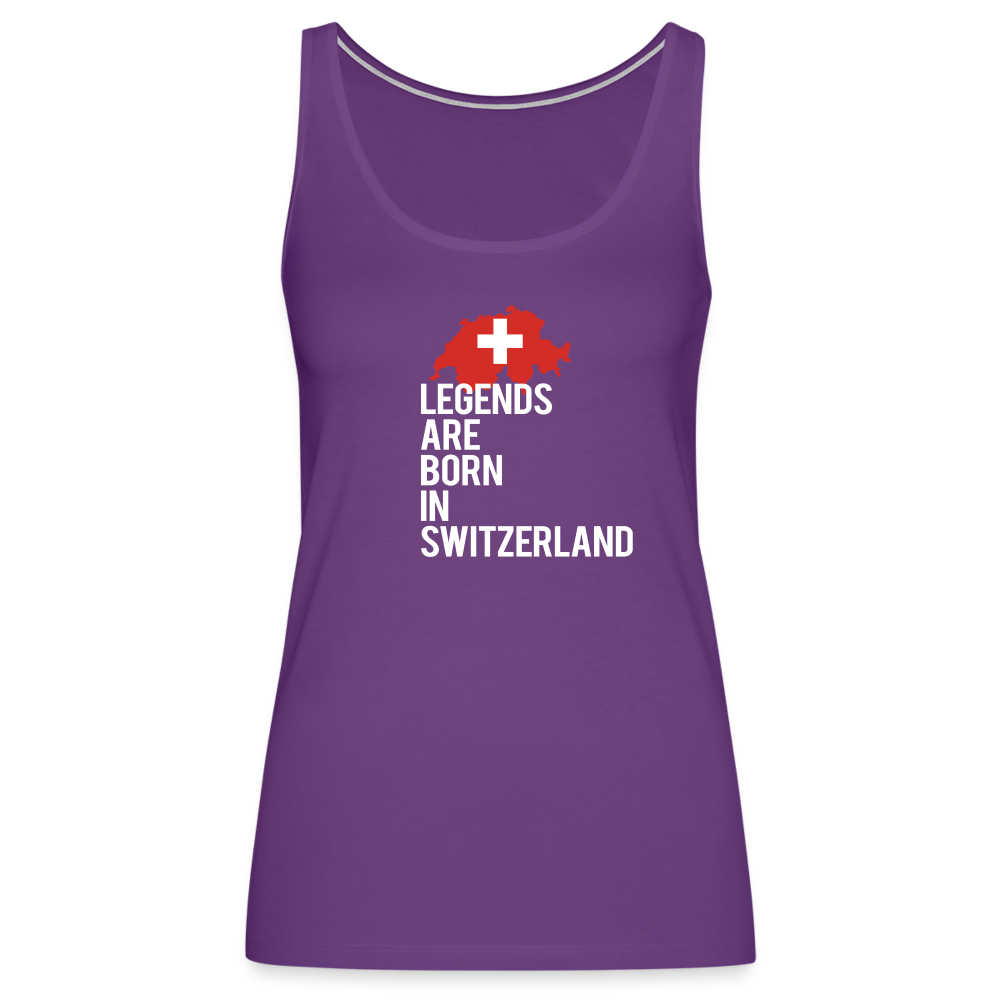 Legends are born in Switzerland Women’s Premium Tank Top - purple