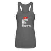 Legends are born in Kyrgyzstan Women’s Performance Racerback Tank Top - charcoal