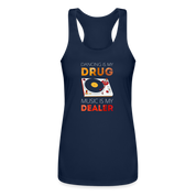 Dancing is my drug, music is my dealer Women’s Performance Racerback Tank Top - navy