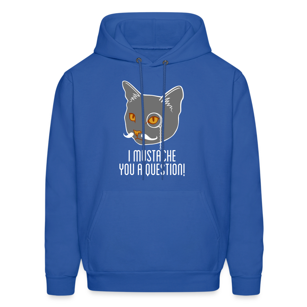I mustache you a question! Men's Hoodie - royal blue
