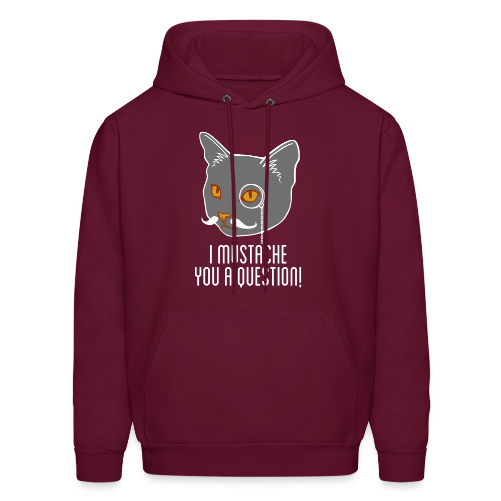 I mustache you a question! Men's Hoodie - burgundy