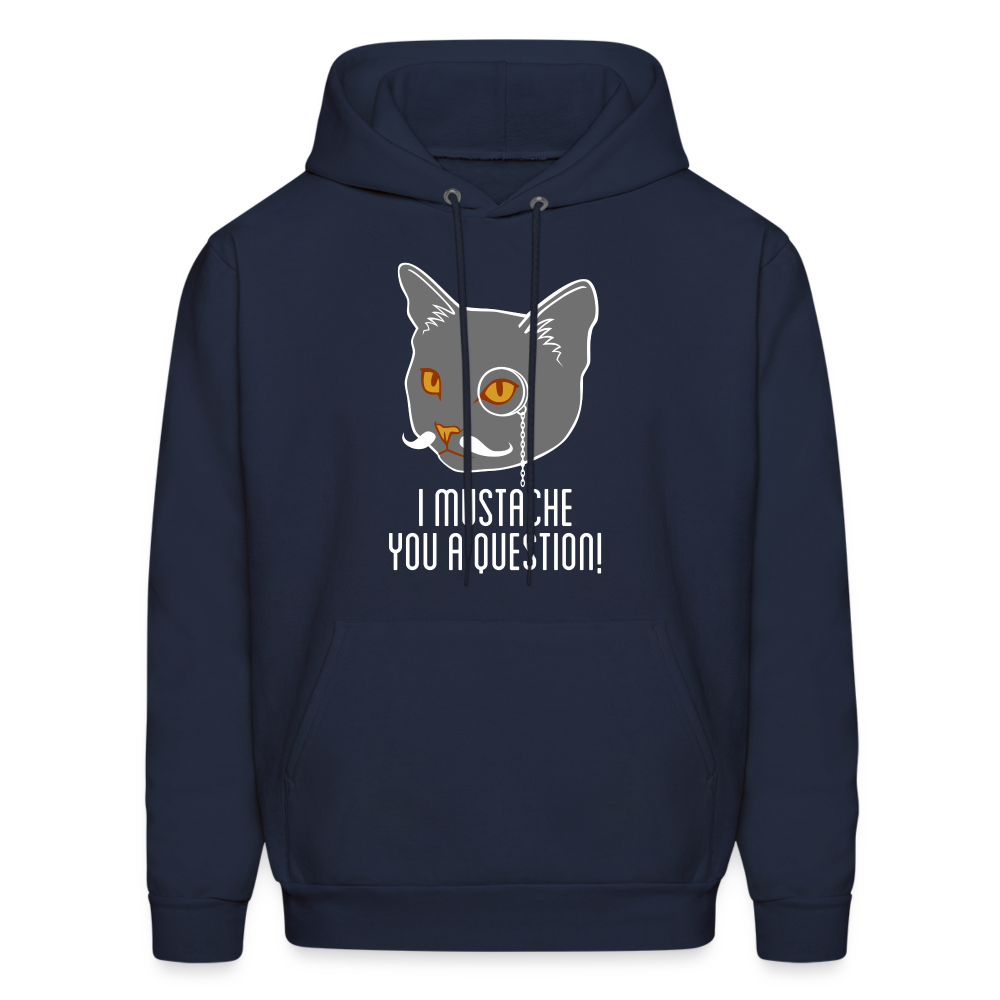 I mustache you a question! Men's Hoodie - navy