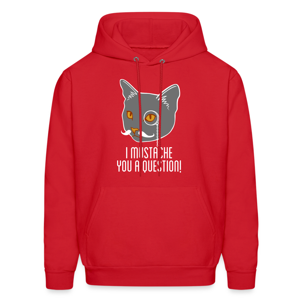 I mustache you a question! Men's Hoodie - red
