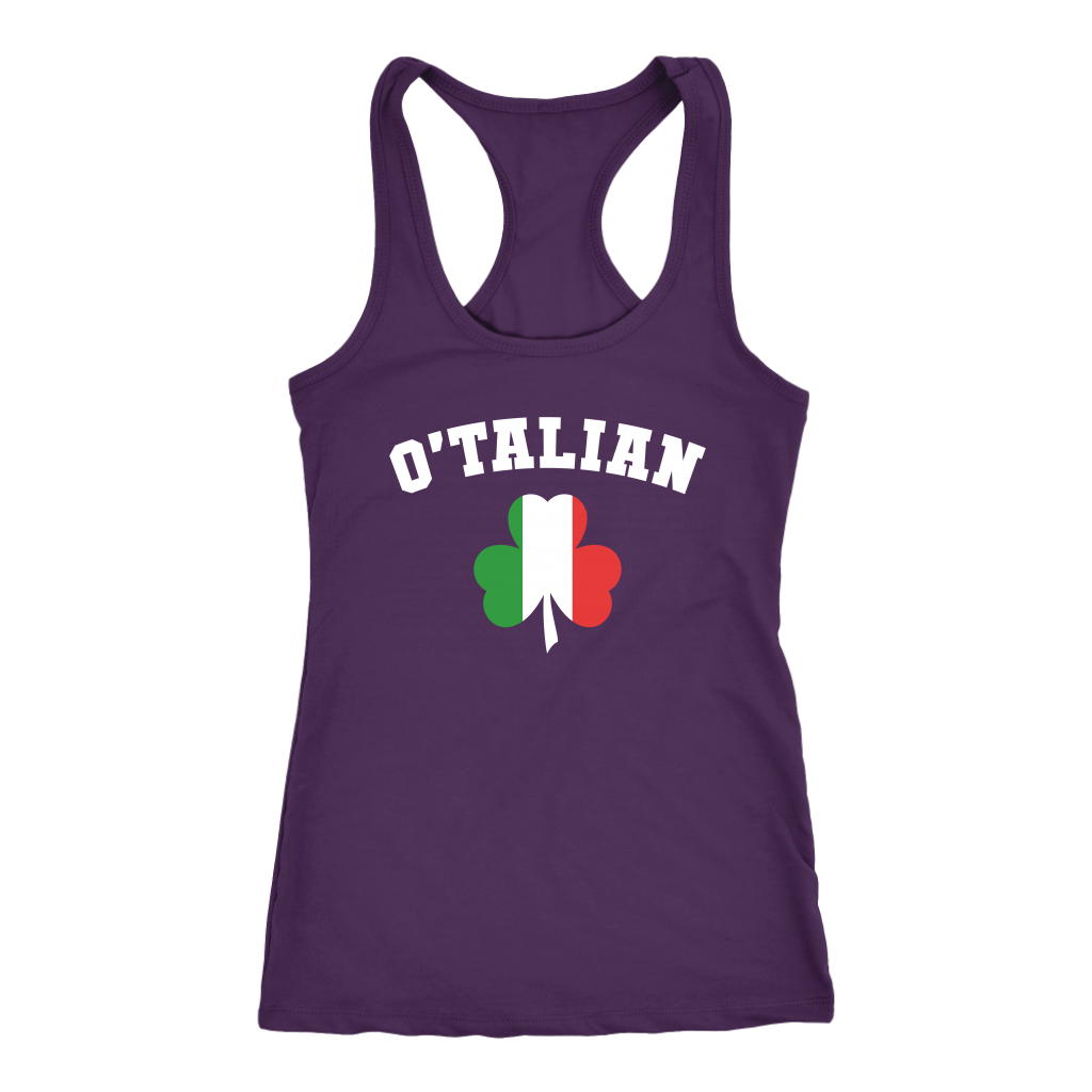 Italian O'talian St. Patrick's Gift, Birthday Present, Racerback, Tank Top, Summer Apparel