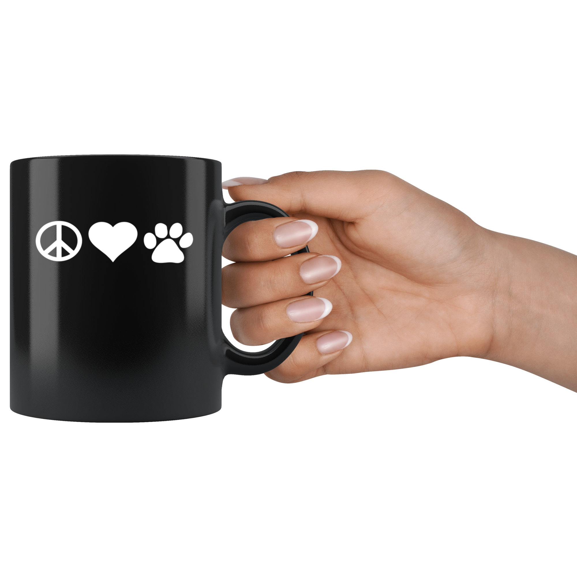 Mug Vet Tech gifts Veterinarian mug - Peace love paws mug - Vet Nurse coffee mug Veterinary coffee cup Black (11oz)