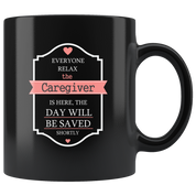 Caregiver Coffee Mug Gift, Birthday, Christmas, Present for Caregiver Black Mug