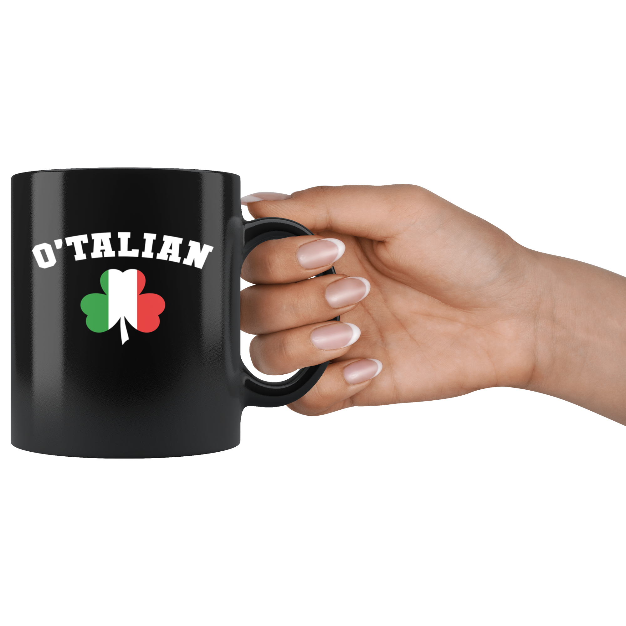 Mug Italian-American, Italian Heritage - O'talian mug - Italian Mugs Italian Coffee Mugs (11oz) Black