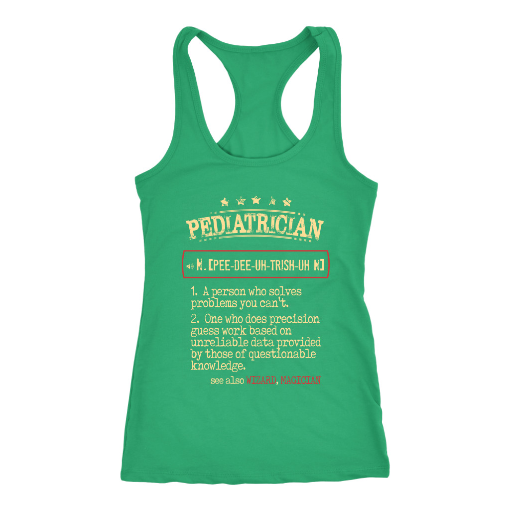 Pediatrician, Womans tank top, Racerback, Mens Tank top, Profession, Colleague gift, Coworker present, Pediatrician Gift