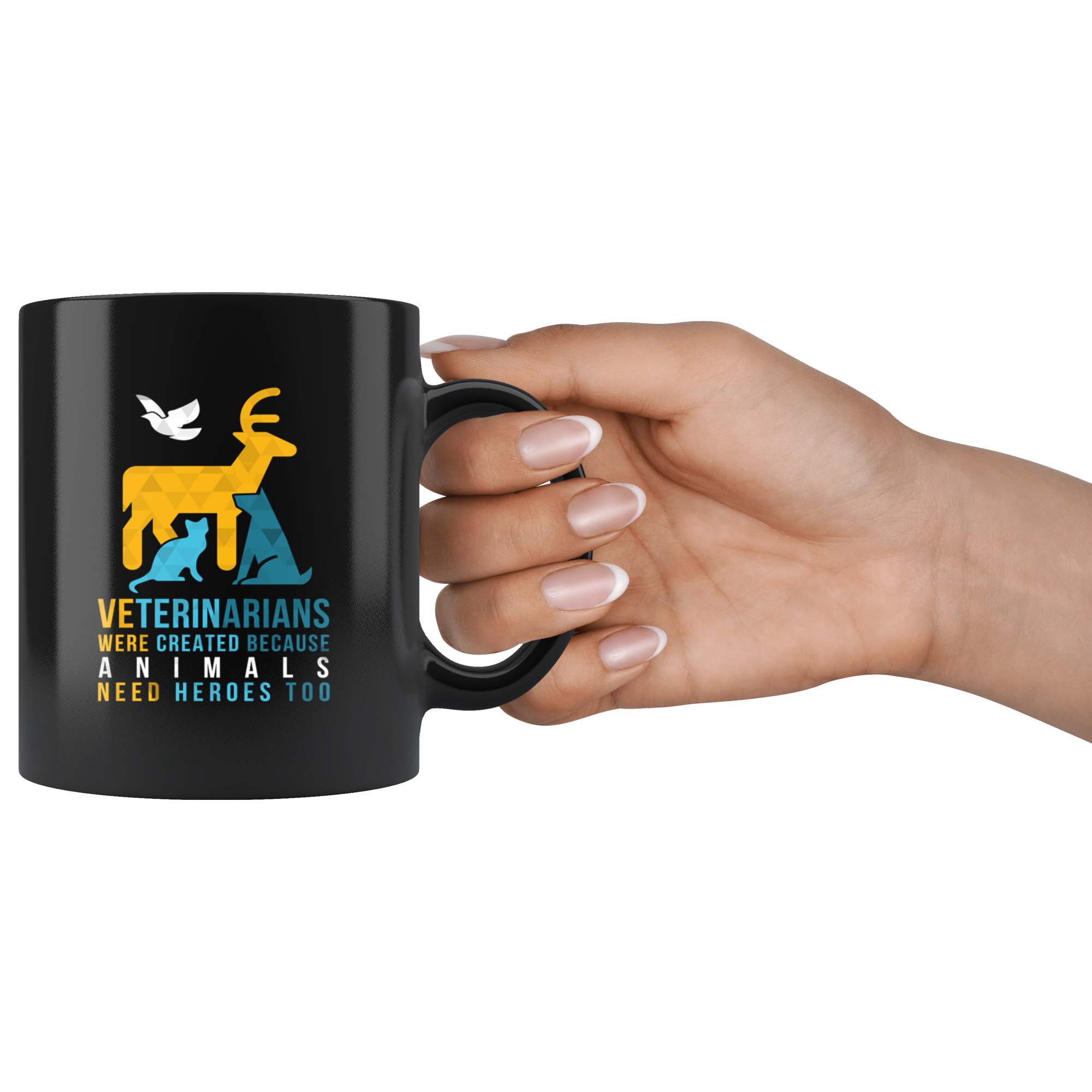 Mug Veterinarian mug - Veterinarians were created because animals need heroes too mug - coffee mug Veterinary coffee cup Black (11oz)