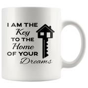 Real Estate, Real Estate Agent-I Am The Key-Birthday Present, Christmas Gift, White Mug 11oz