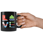 Snowboarding LOVE Snowboarding Gift, Christmas, Birthday Present for Snowboarding enthusiast Black Mug