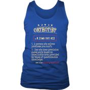 Orthotist, Womans tank top, Racerback, Mens Tank top, Profession, Colleague gift, Coworker present, Orthotist Gift