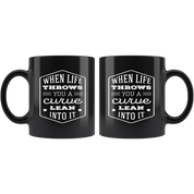 Mug Motorcycle Motorcycle Gifts - When life throws you a curve lean into it mug - Motorcycle Mug Motorcycle Coffee Mug (11oz) Black