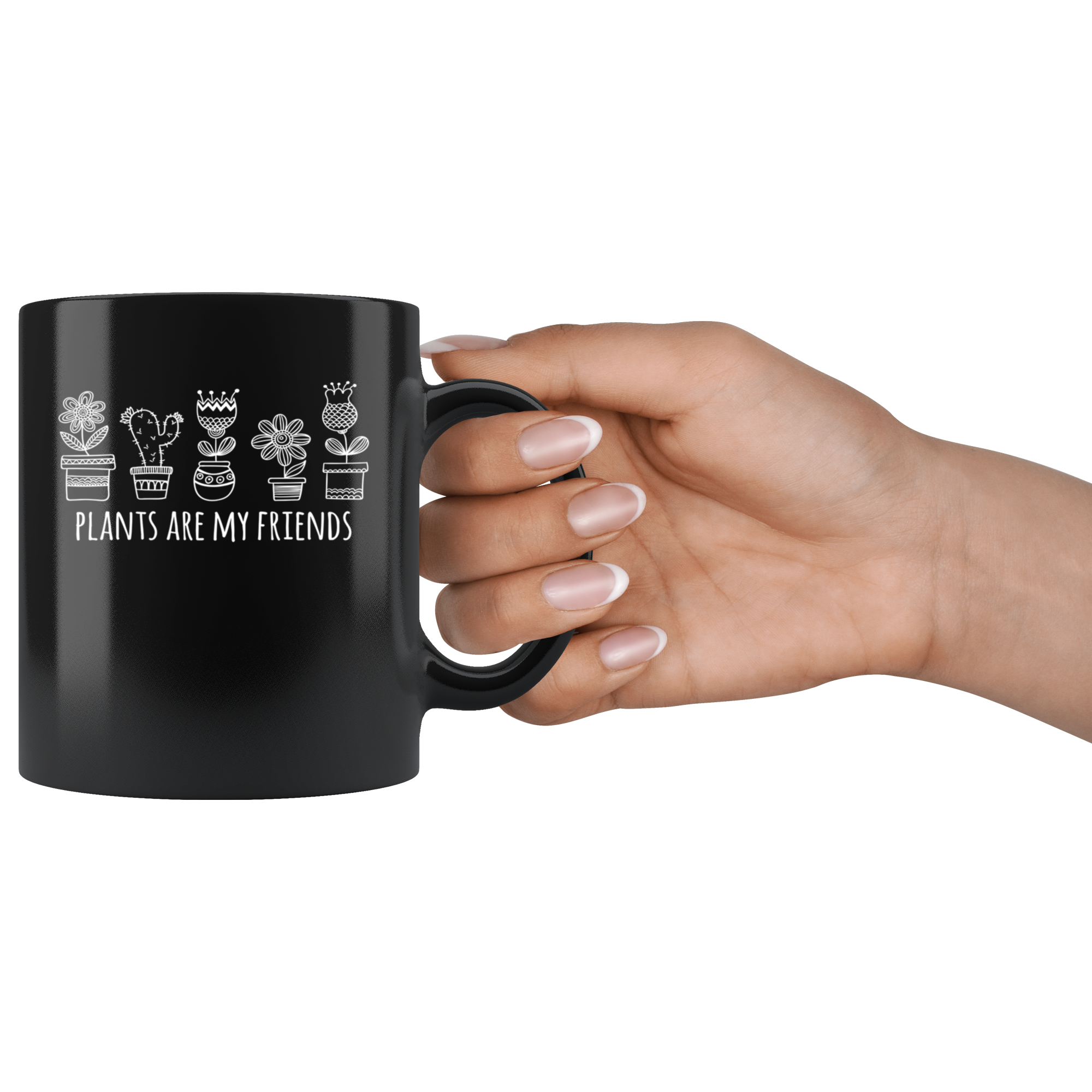 Mug Gardening Funny Mug - Plants are my friends - Perfect Gift for Gardener, Your Dad, Mom, Boyfriend, Girlfriend, or Friend - 11oz Black