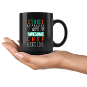 Mug Chef gifts Chef mug - Awesome Chef looks like mug - Chef coffee mug Chef coffee cup (11oz) Black