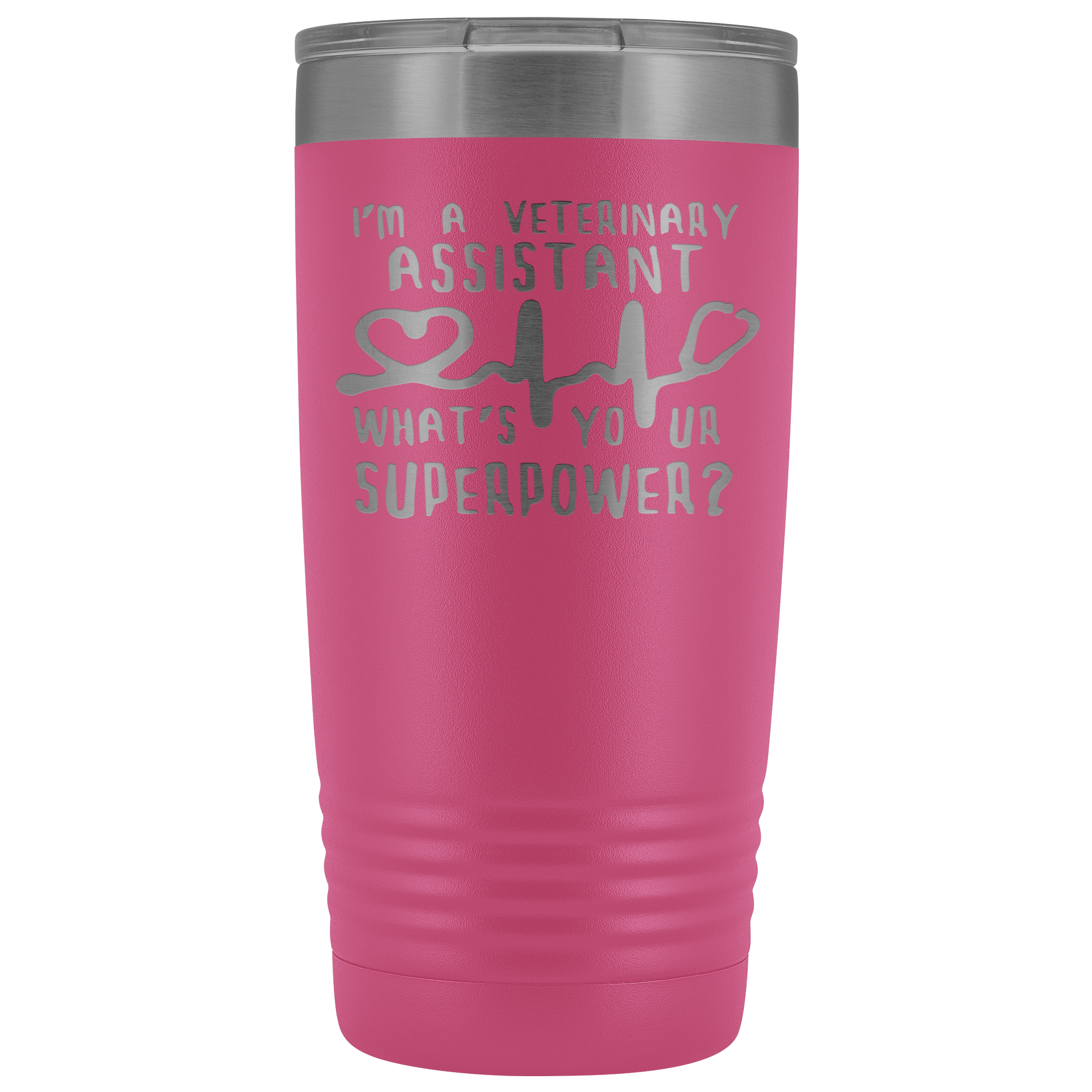 Veterinary Assistant Gift, I'm a veterinary assistant, what's your superpower?, 20oz Tumbler, Travel mug, Coffee Tumbler, Tea Tumbler