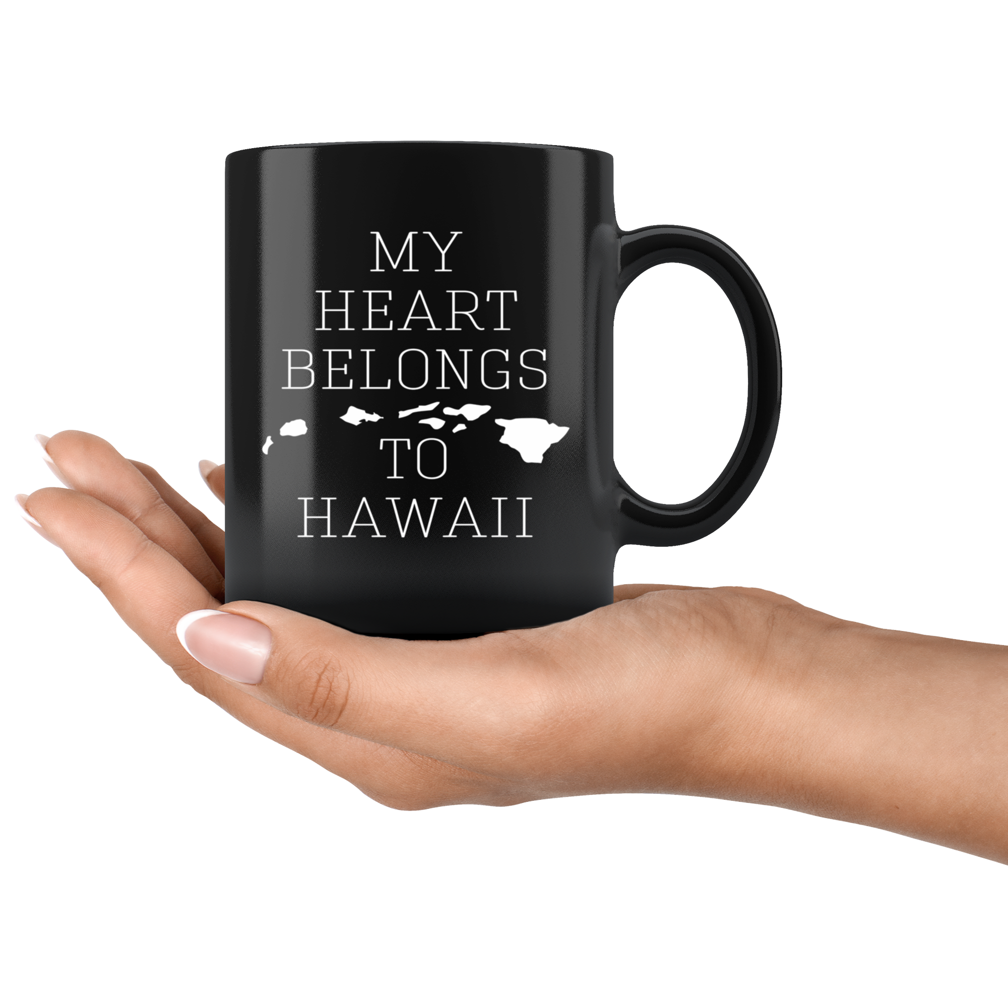 Hawaii cup Hawaii coffee mug - My heart belongs to Hawaii mug - Hawaii coffee cup Hawaii state mug 11oz Black US State mugs