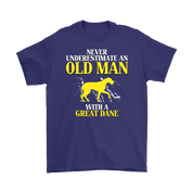 Great dane Gift, Never underestimate an old man with a Great dane, Grandpa tee, Unisex T-shirt, Grandfather gift, Grandfather t-shirt