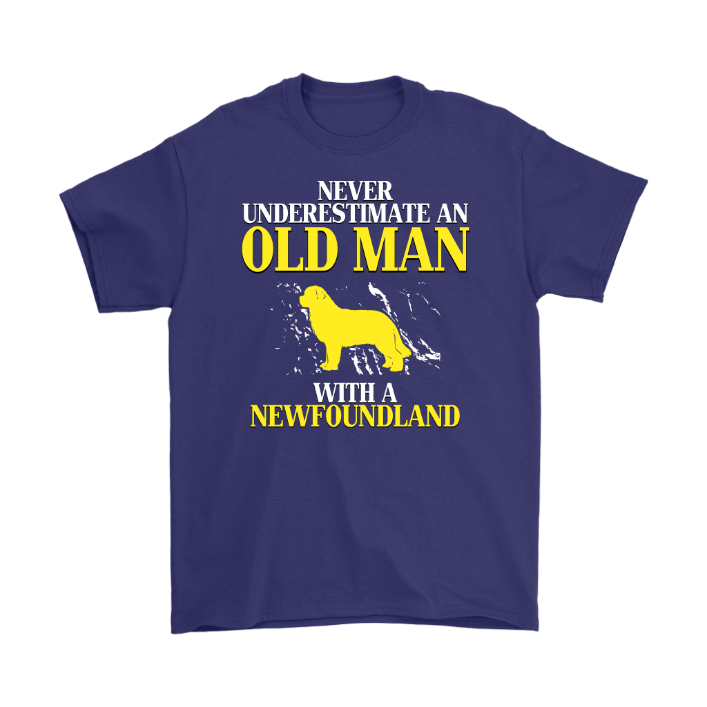 Newfoundland Gift, Never underestimate an old man with a Newfoundland, Grandpa tee, Unisex T-shirt, Grandfather gift, Grandfather t-shirt