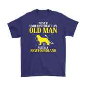 Newfoundland Gift, Never underestimate an old man with a Newfoundland, Grandpa tee, Unisex T-shirt, Grandfather gift, Grandfather t-shirt