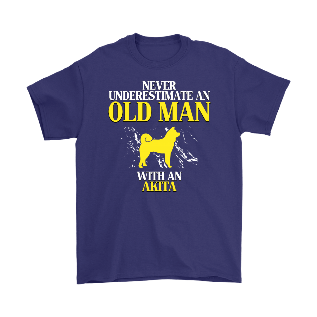 Akita Gift, Never underestimate an old man with an Akita, Grandpa tee, Unisex T-shirt, Grandfather gift, Grandfather t-shirt