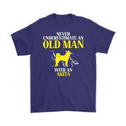 Akita Gift, Never underestimate an old man with an Akita, Grandpa tee, Unisex T-shirt, Grandfather gift, Grandfather t-shirt