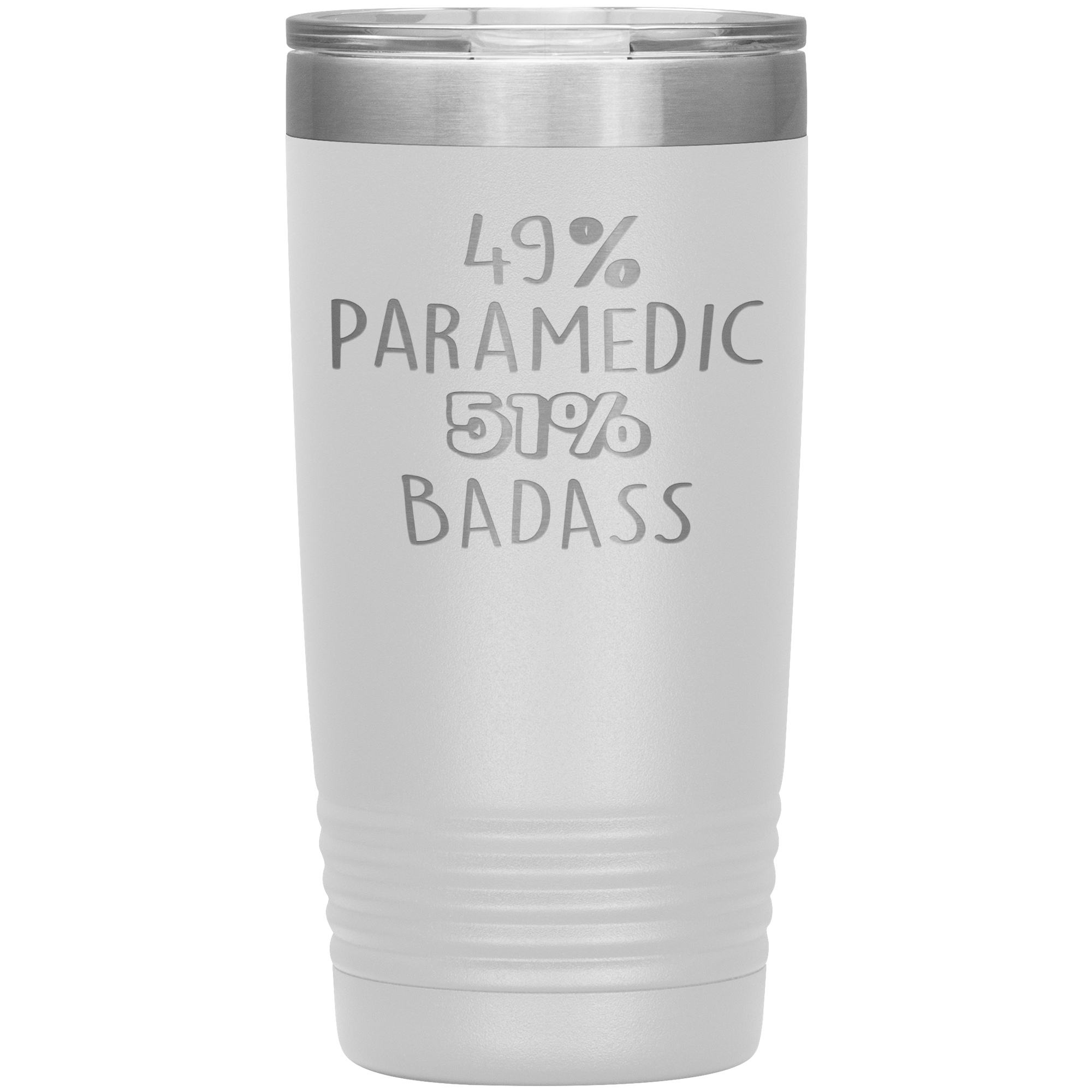 Paramedic Gift, 49% Paramedic, Badass, 20oz Tumbler, Travel mug, Coffee Tumbler, Present for Paramedic Colleague