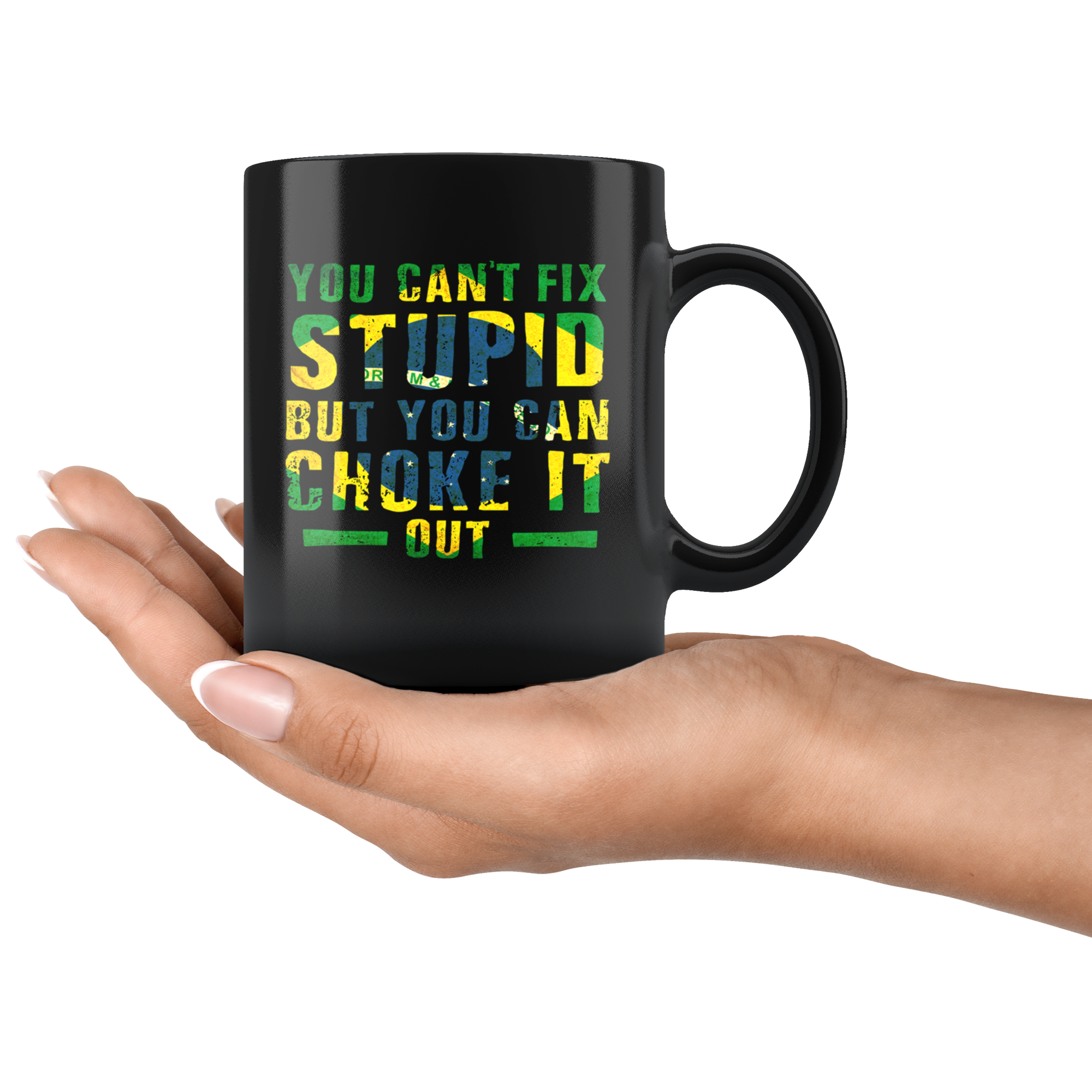 Mug Brazilian Jiu Jitsu BJJ You can't fix stupid but you can choke it out mug - BJJ Coffee Cup BJJ Coffee Mug (11oz) Black