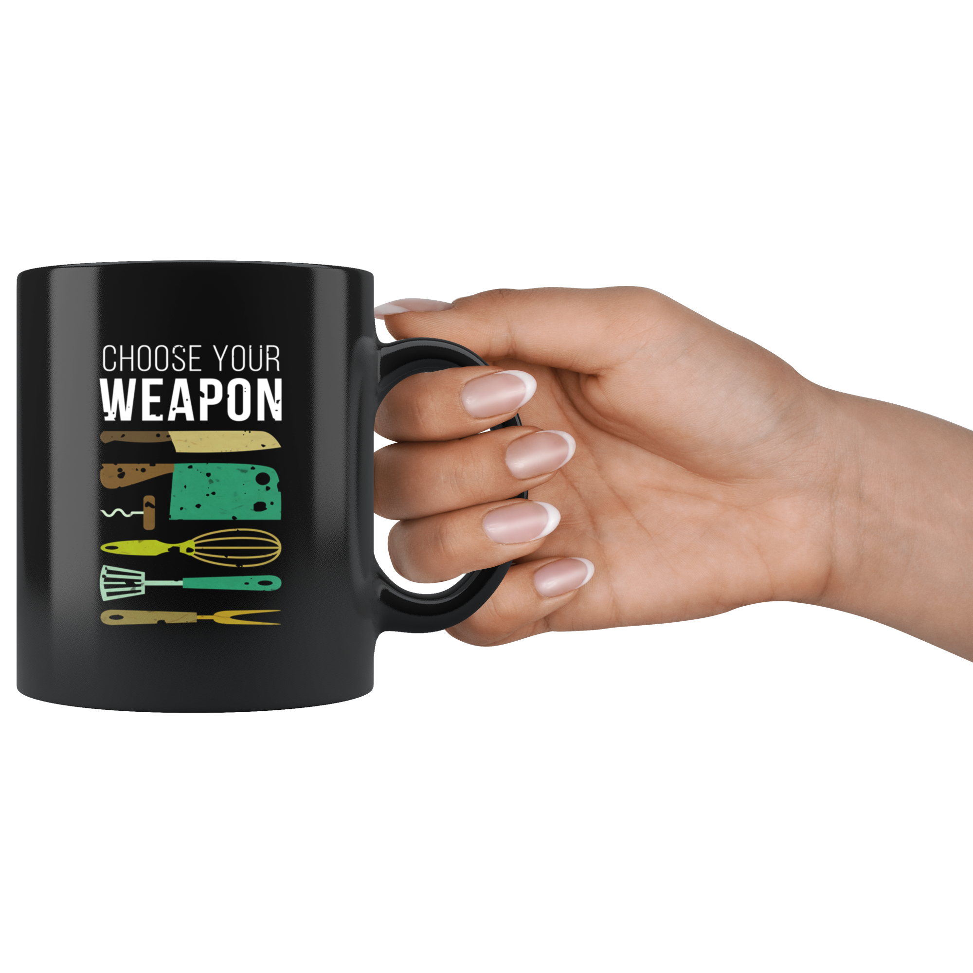 Chef cups chef mugs - Choose your weapon mug - chef gifts chef gifts for men chef funny (11oz) Black