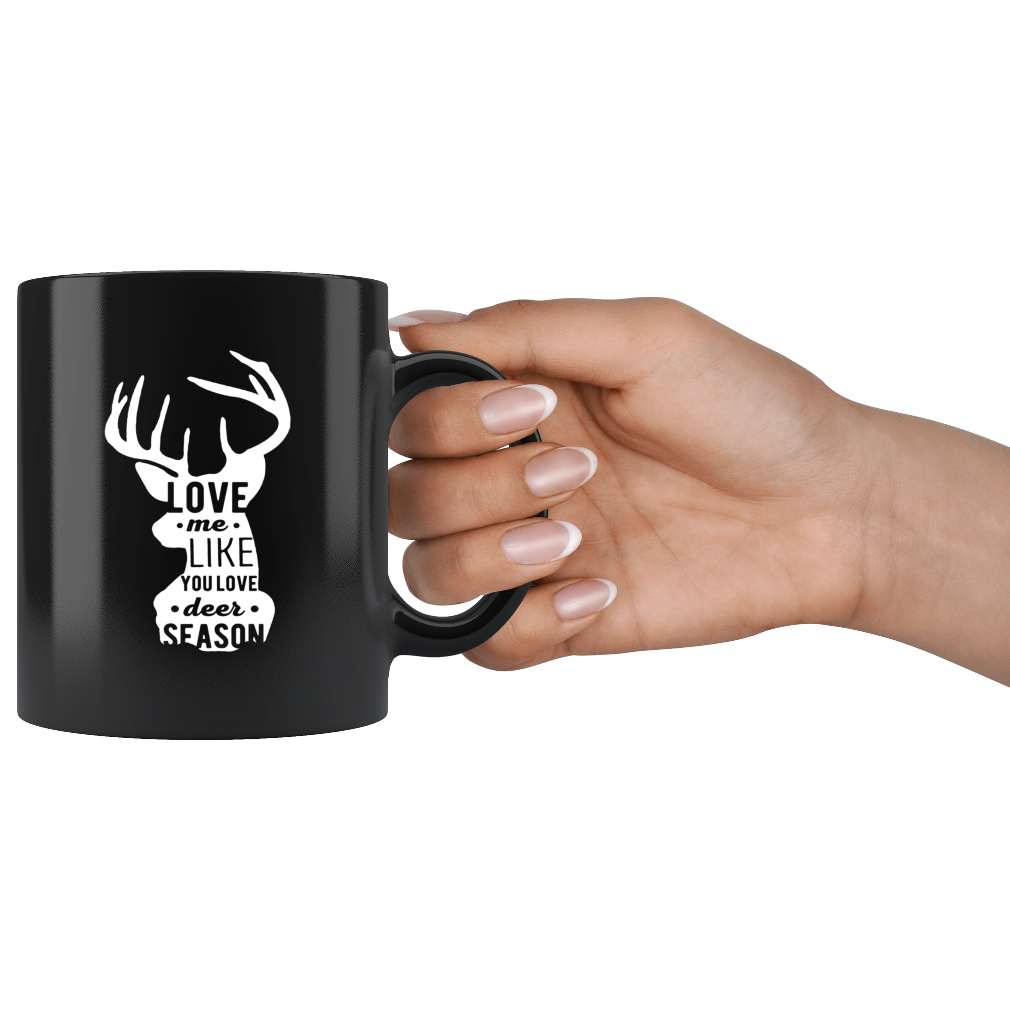 Mug Hunting Hunting Gifts - Love me like you love deer season - Hunting Mug Hunting Coffee Mug 11 Oz Black