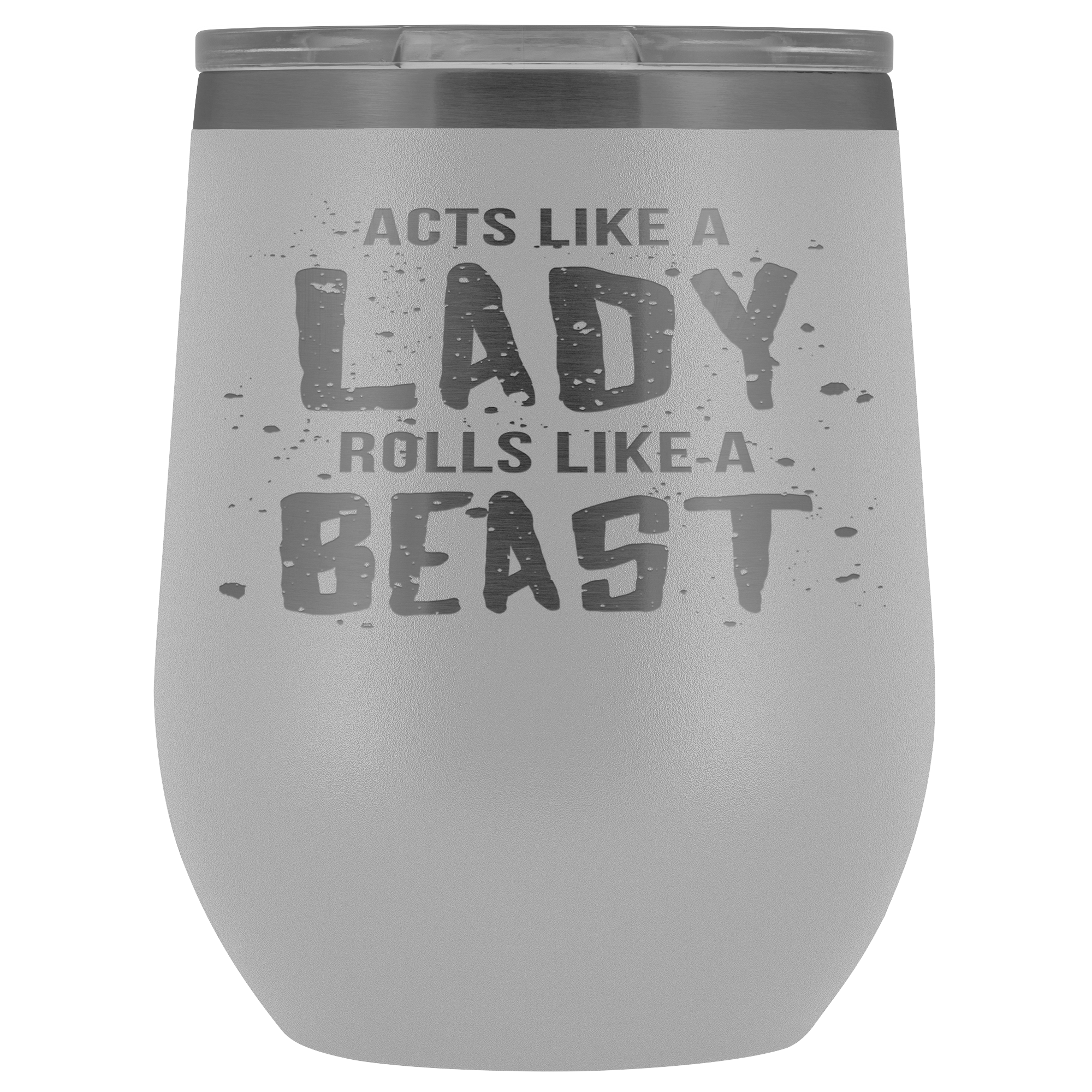BJJ Gift, Acts like a lady, rolls like a beast, 12oz Vacuum Tumbler, Travel mug, Coffee Tumbler, Tea Tumbler